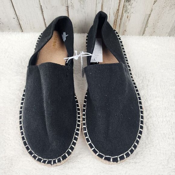 Old Navy Black Linen Espadrille Flats Size 9 - Picture 4 of 7